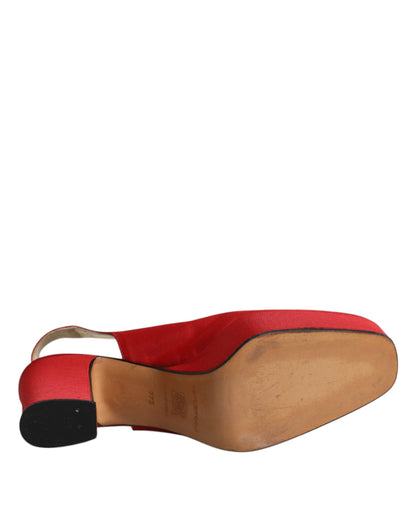 Dolce &amp; Gabbana Rote Plateau-Slingback-Sandalen