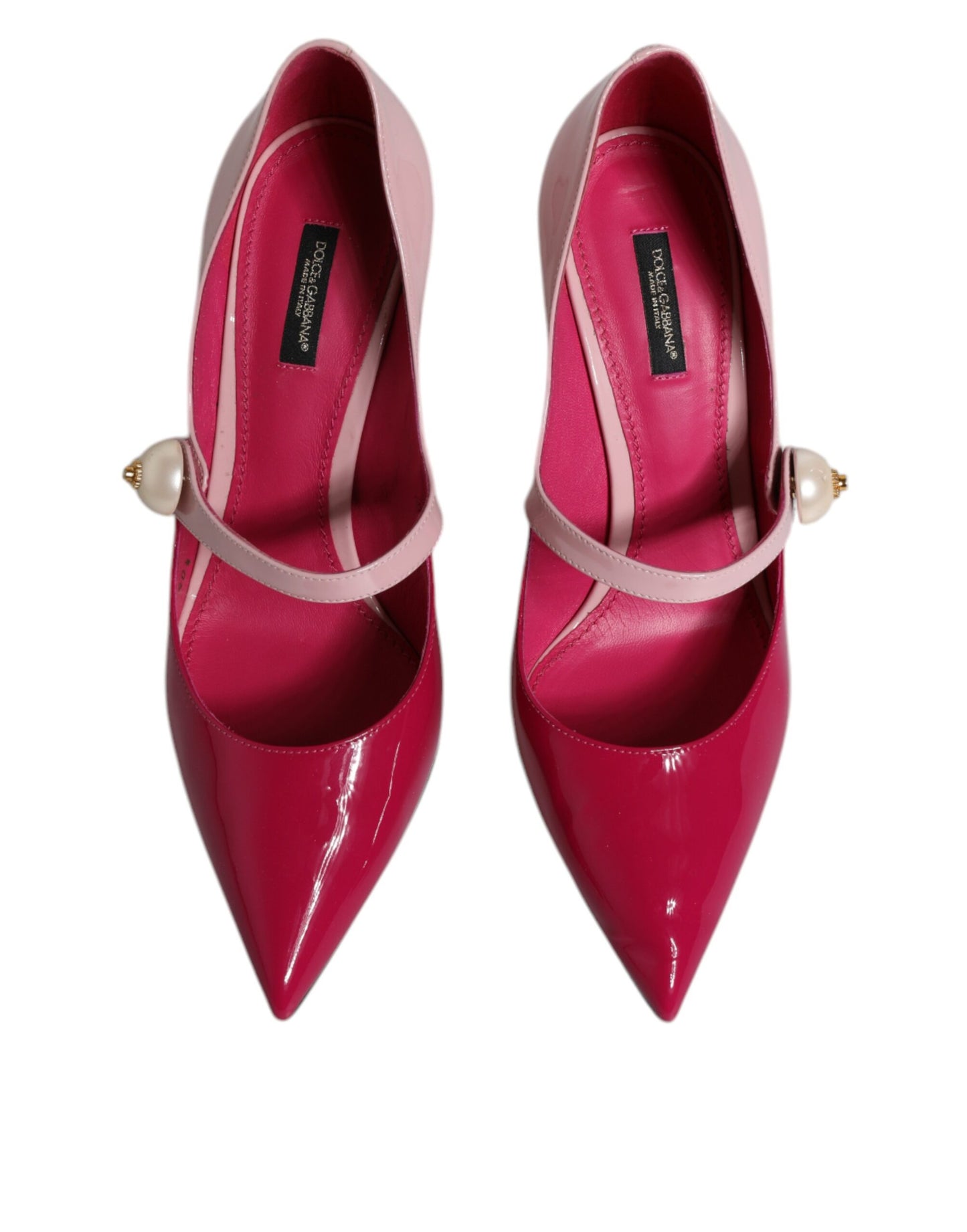Dolce &amp; Gabbana – Pumps mit Mary-Jane-Absatz aus zweifarbigem rosa Leder