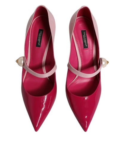 Dolce &amp; Gabbana – Pumps mit Mary-Jane-Absatz aus zweifarbigem rosa Leder