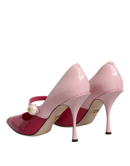 Dolce &amp; Gabbana – Pumps mit Mary-Jane-Absatz aus zweifarbigem rosa Leder
