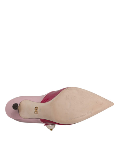 Dolce &amp; Gabbana – Pumps mit Mary-Jane-Absatz aus zweifarbigem rosa Leder