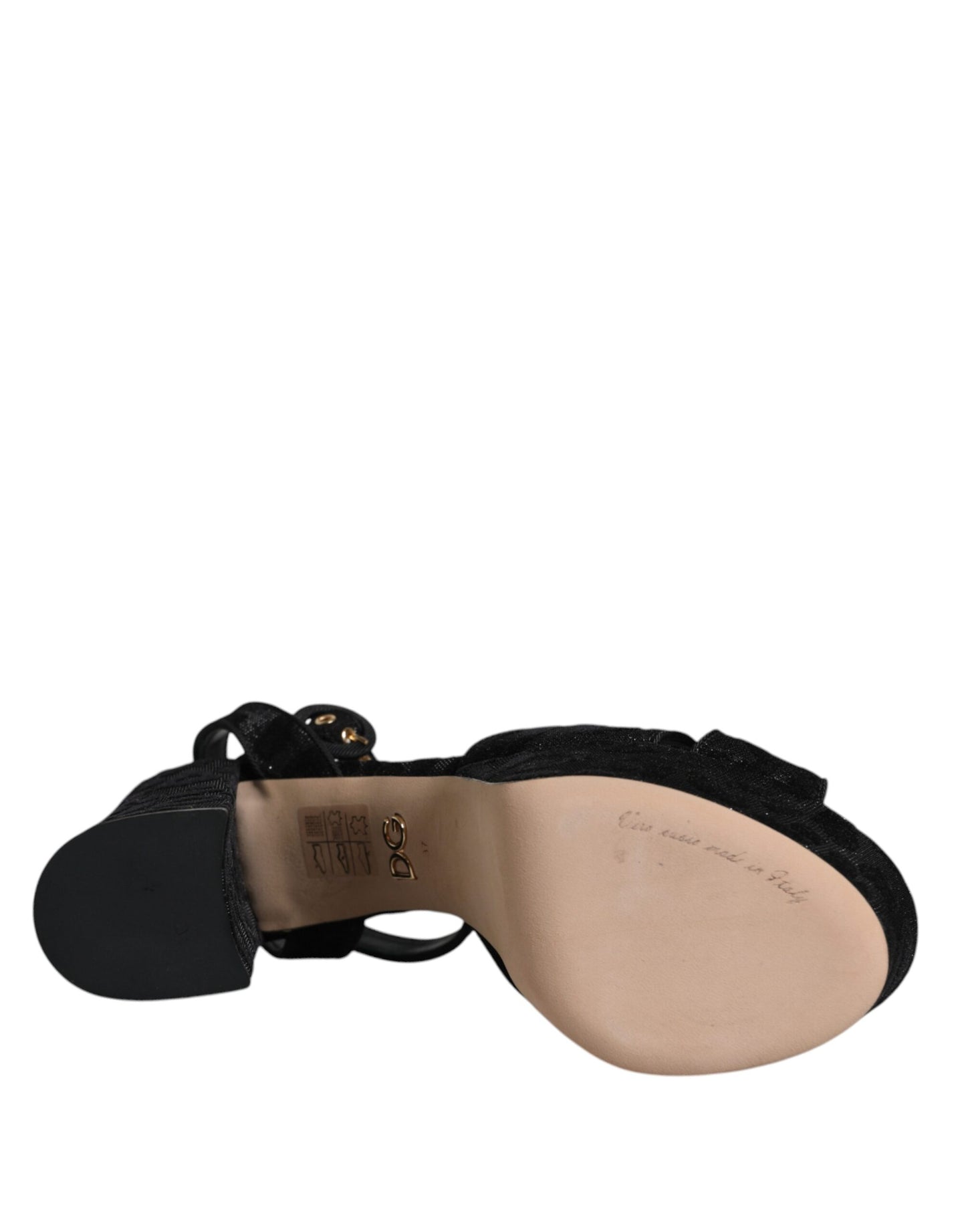 Dolce &amp; Gabbana Schwarze Leoparden-Plateau-Absatz-Sandalen