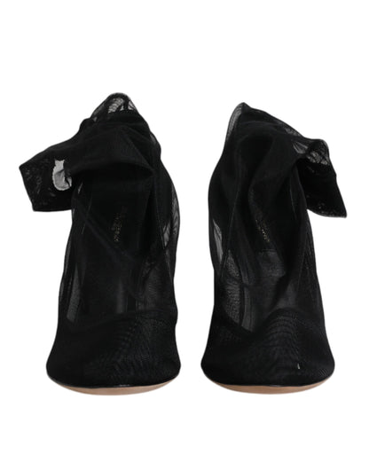 Dolce &amp; Gabbana – Sockenstiefel aus schwarzem Nylon mit Stretch-Mesh