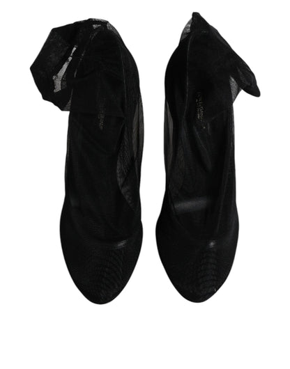 Dolce &amp; Gabbana – Sockenstiefel aus schwarzem Nylon mit Stretch-Mesh