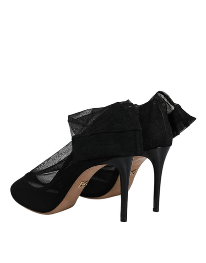 Dolce &amp; Gabbana – Sockenstiefel aus schwarzem Nylon mit Stretch-Mesh