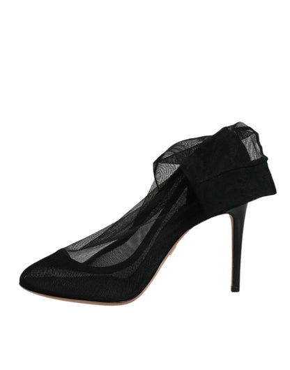 Dolce &amp; Gabbana – Sockenstiefel aus schwarzem Nylon mit Stretch-Mesh