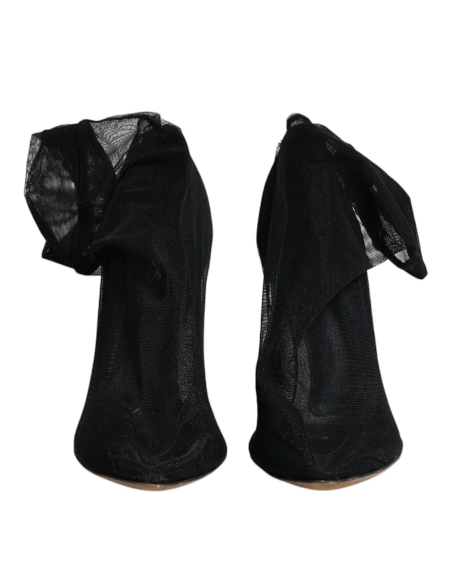 حذاء دولتشي آند غابانا أسود من النايلون المرن الشبكي ذو الجورب