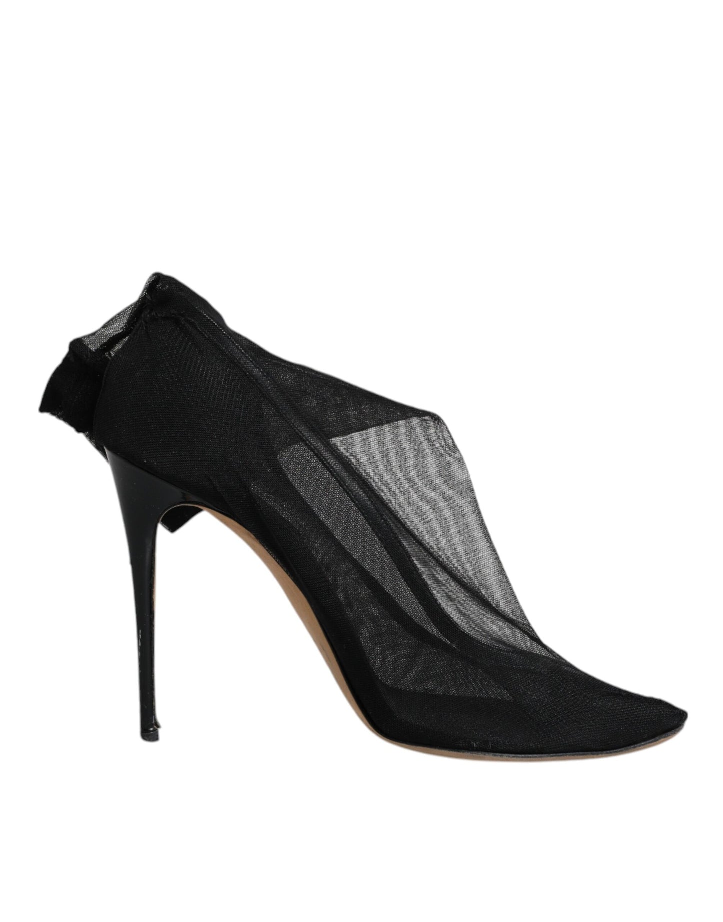 حذاء دولتشي آند غابانا أسود من النايلون المرن الشبكي ذو الجورب