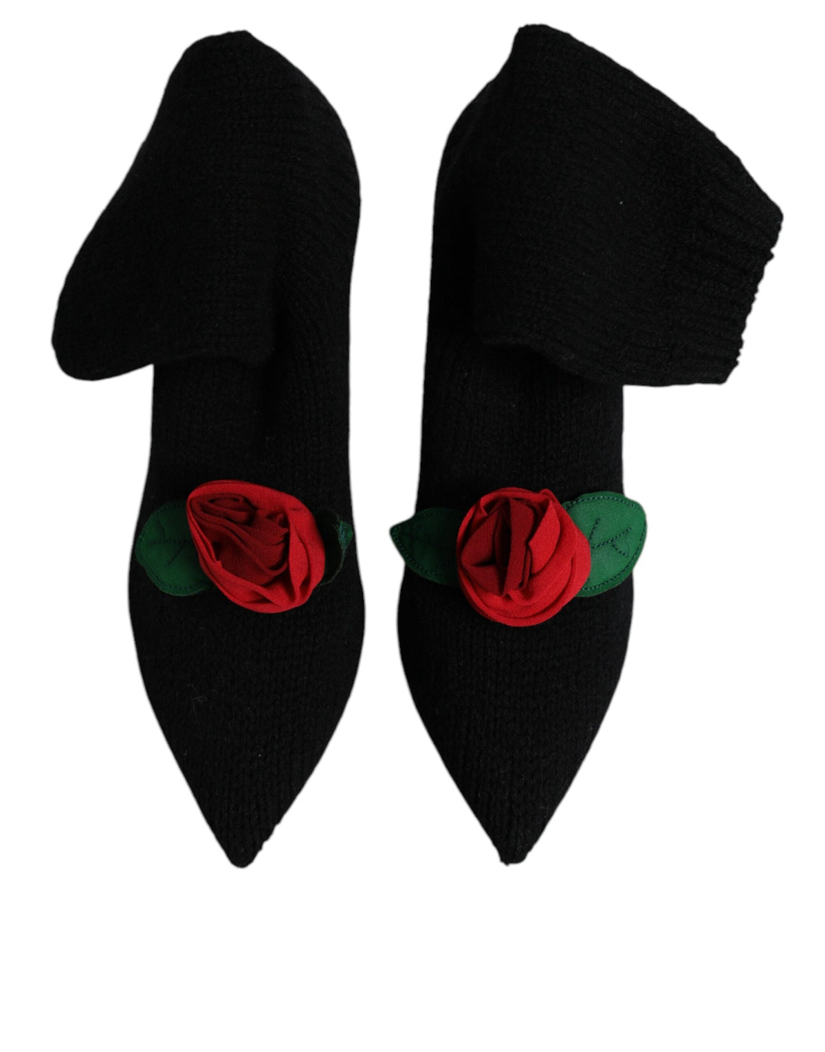 Dolce &amp; Gabbana Schwarze Stiletto-Absätze, wadenlange Stiefel