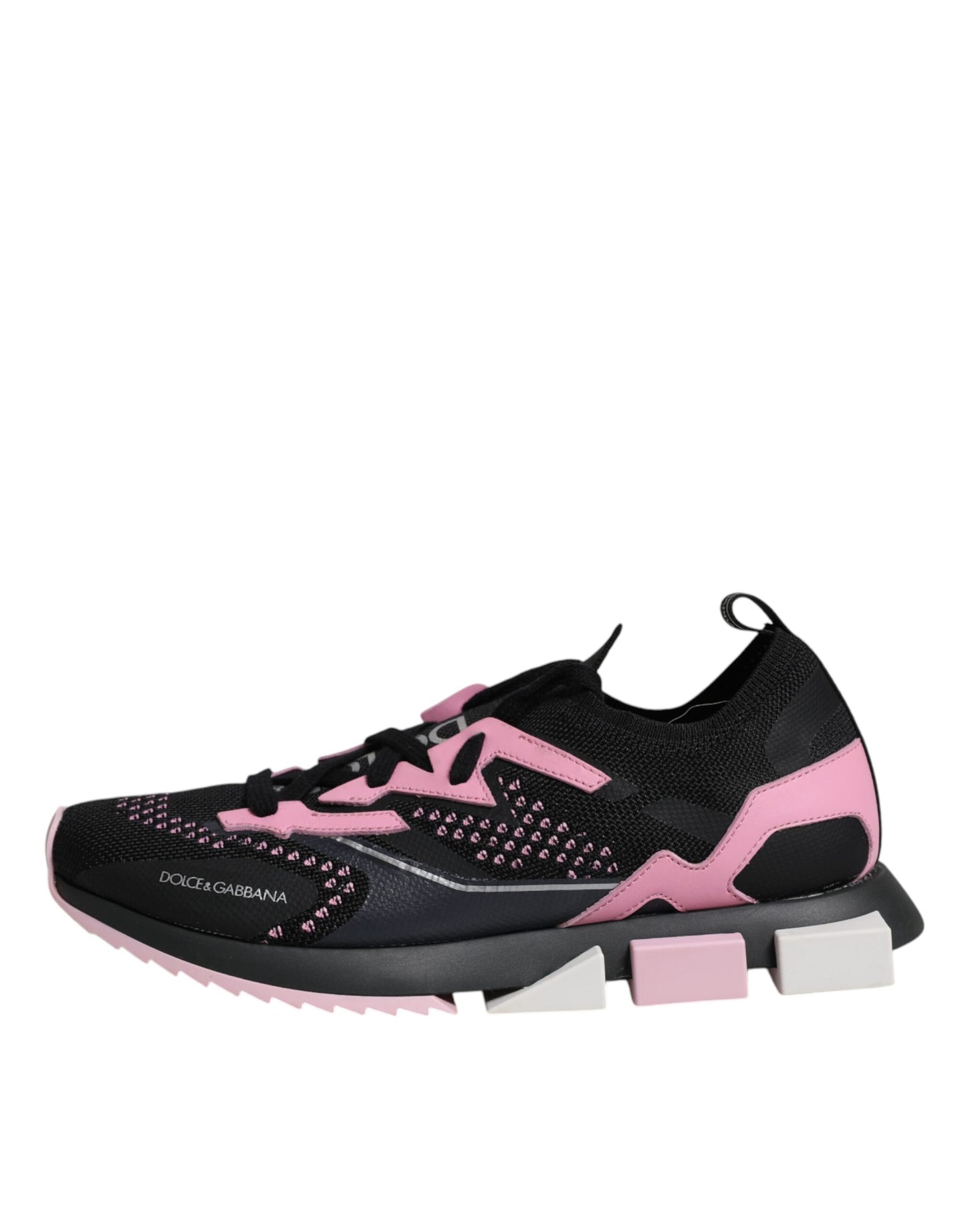 Dolce &amp; Gabbana Schwarz Rosa SORRENTO Sport Stretch Sneakers Schuhe