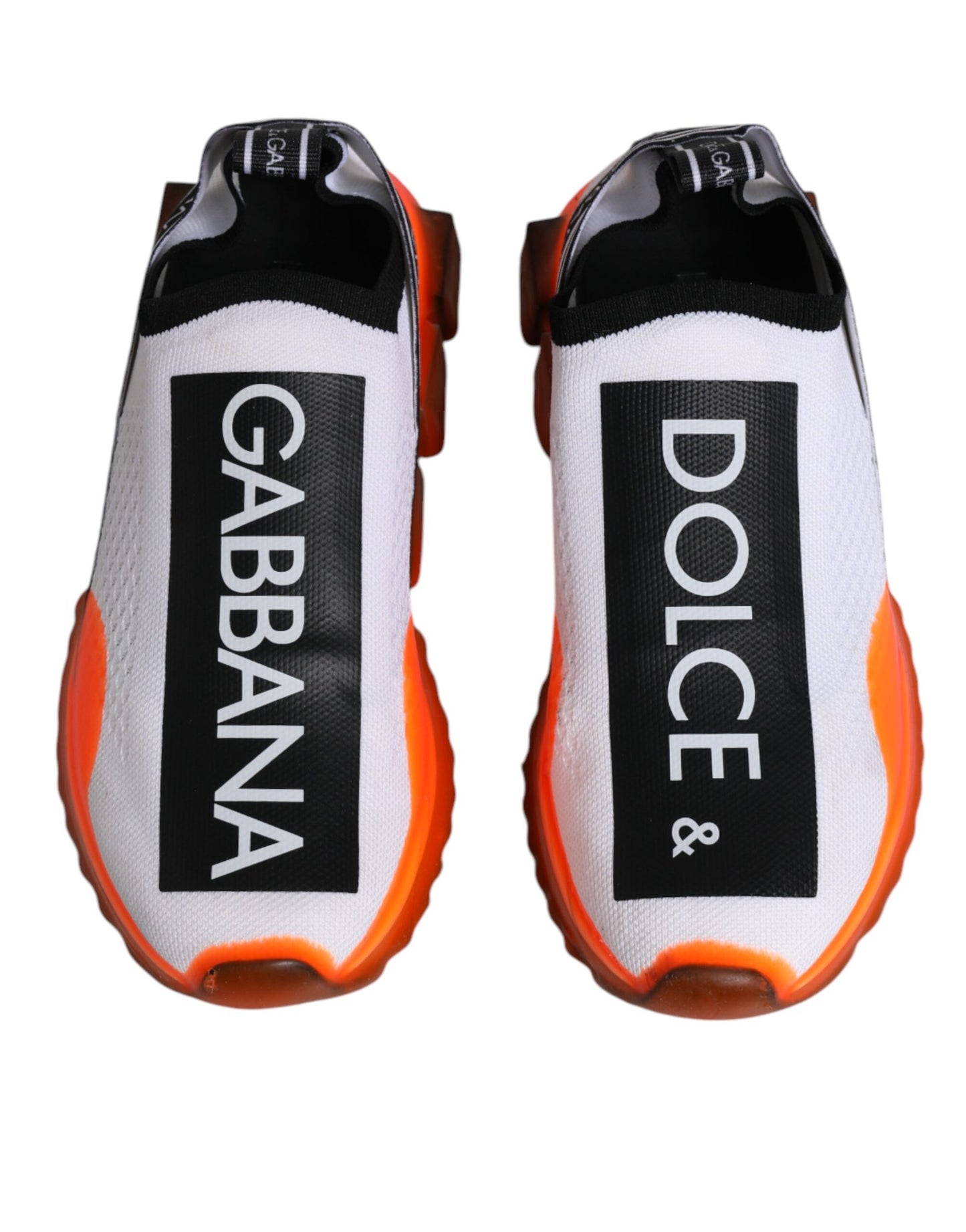 Dolce &amp; Gabbana Sorrento Slip-On Sneakers in Weiß und Orange