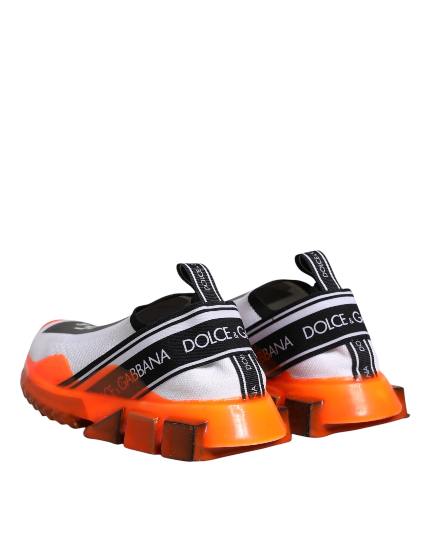 Dolce &amp; Gabbana Sorrento Slip-On Sneakers in Weiß und Orange
