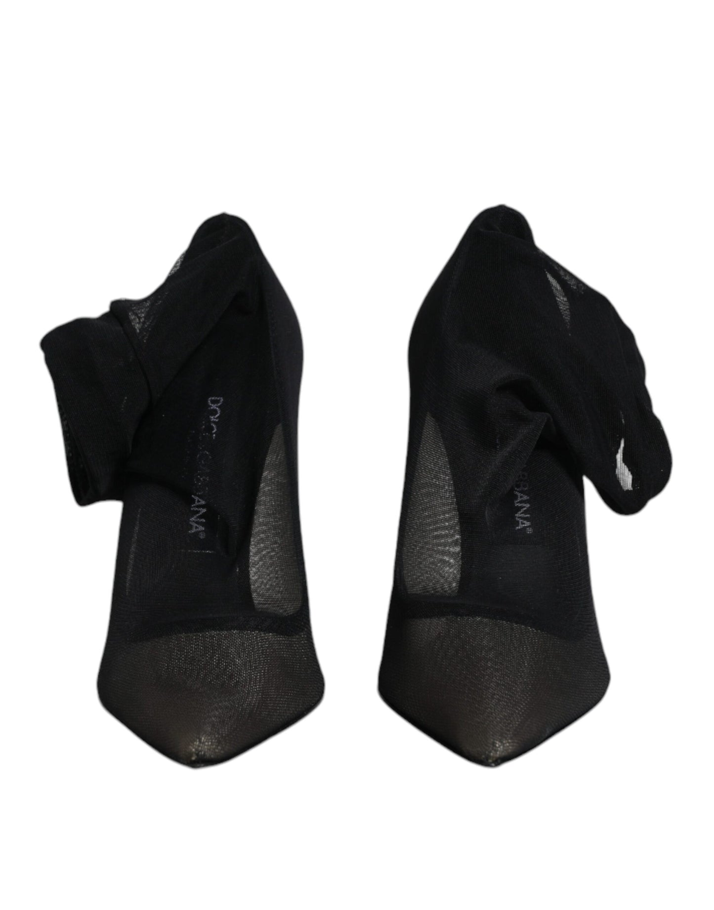 Dolce &amp; Gabbana – Schwarze Stiefel im Sockenstil aus Viskose-Mesh