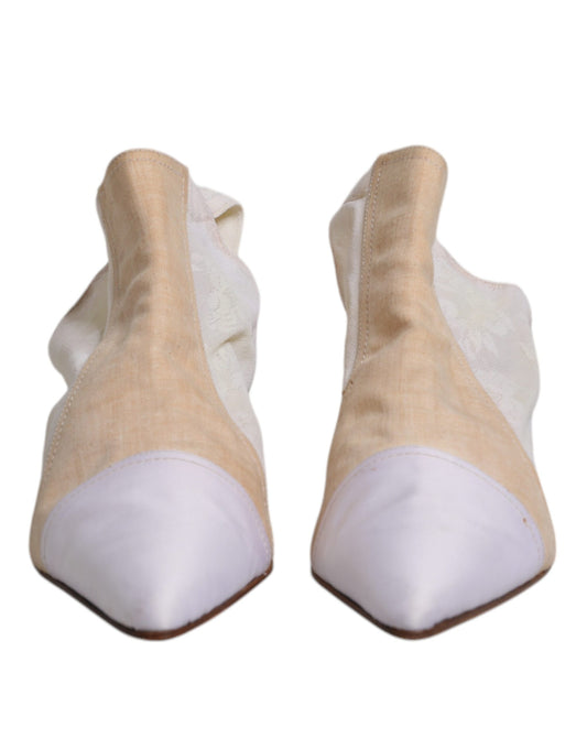 Dolce &amp; Gabbana Mehrfarbige Patchwork-Heels Slingback-Schuhe