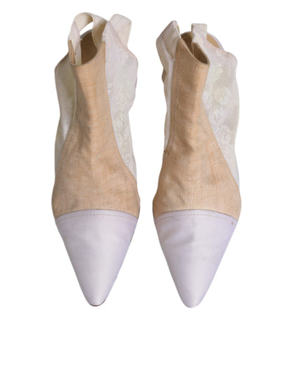 Dolce &amp; Gabbana Mehrfarbige Patchwork-Heels Slingback-Schuhe