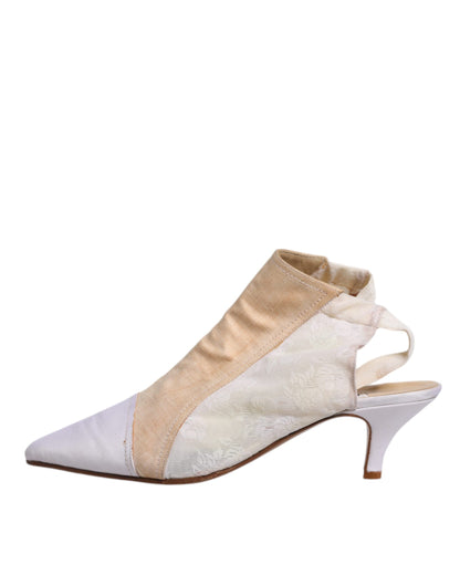 Dolce &amp; Gabbana Mehrfarbige Patchwork-Heels Slingback-Schuhe