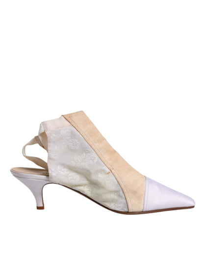 Dolce &amp; Gabbana Mehrfarbige Patchwork-Heels Slingback-Schuhe