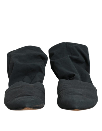 Dolce &amp; Gabbana – Grüne Stiefeletten im Sockenstil aus Baumwolle