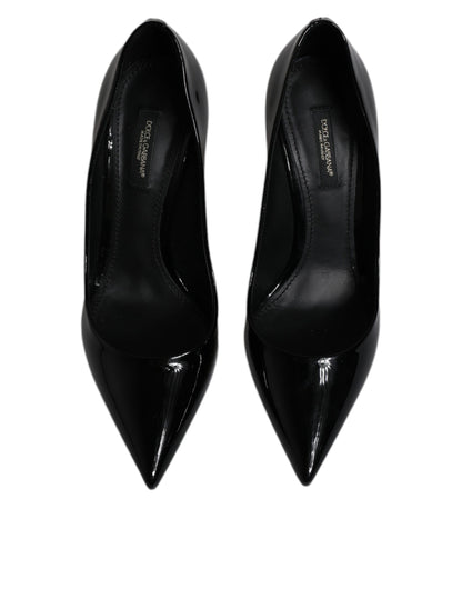 Dolce &amp; Gabbana Schwarze Lackleder High Heels Pumps Schuhe