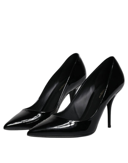 Dolce &amp; Gabbana Schwarze Lackleder High Heels Pumps Schuhe