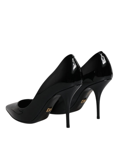 Dolce &amp; Gabbana Schwarze Lackleder High Heels Pumps Schuhe