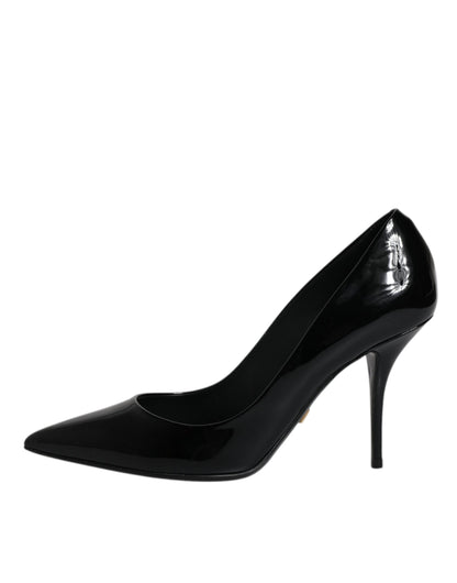 Dolce &amp; Gabbana Schwarze Lackleder High Heels Pumps Schuhe