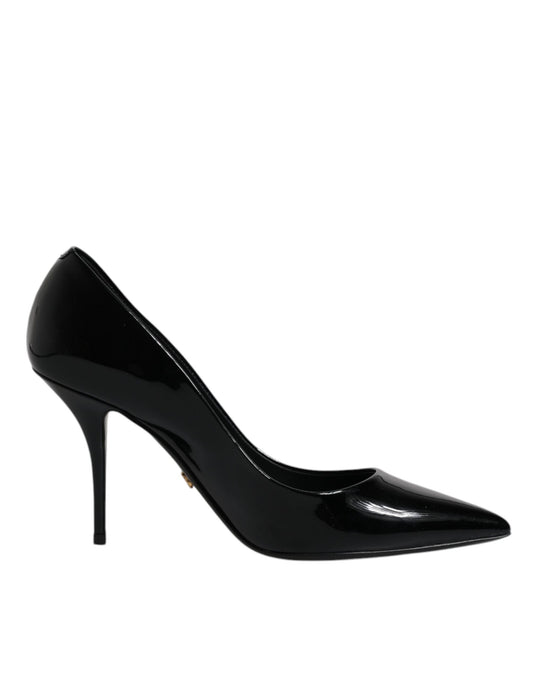Dolce &amp; Gabbana Schwarze Lackleder High Heels Pumps Schuhe