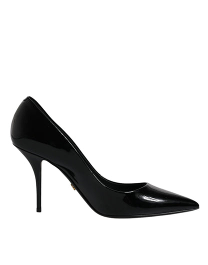 Dolce &amp; Gabbana Schwarze Lackleder High Heels Pumps Schuhe