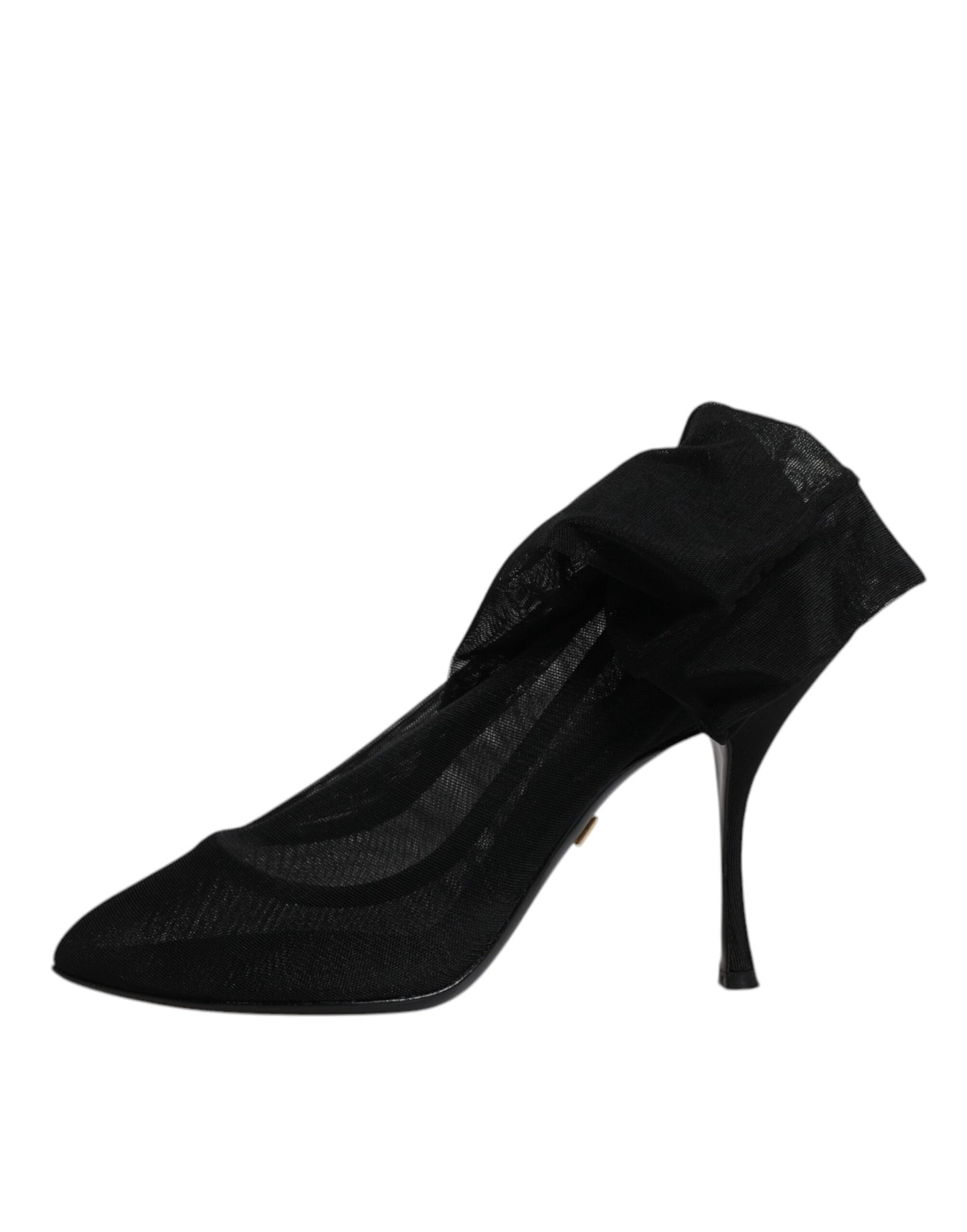 Dolce &amp; Gabbana – Schwarze Stiefel im Sockenstil aus Seidennetz