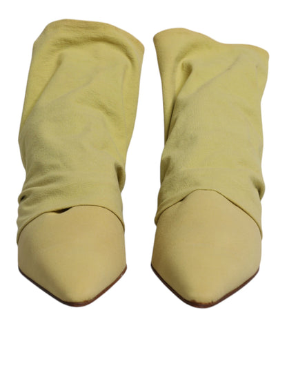 Dolce &amp; Gabbana Grüne Socken-Stil Heels Ankle Boots Schuhe