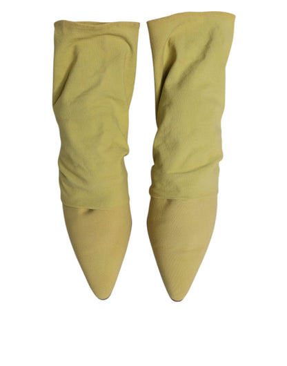 Dolce &amp; Gabbana Grüne Socken-Stil Heels Ankle Boots Schuhe