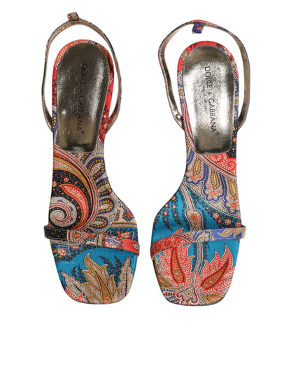 Dolce &amp; Gabbana Multicolor Floral High Heels Sandalen Schuhe