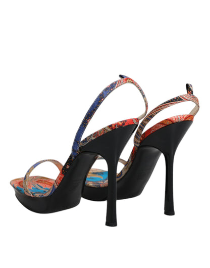 Dolce &amp; Gabbana Multicolor Floral High Heels Sandalen Schuhe