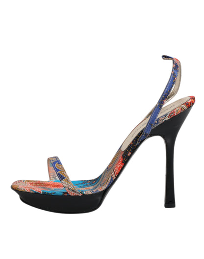 Dolce &amp; Gabbana Multicolor Floral High Heels Sandalen Schuhe