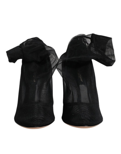 Dolce &amp; Gabbana – Schwarze Stiefel im Sockenstil aus Nylonnetz