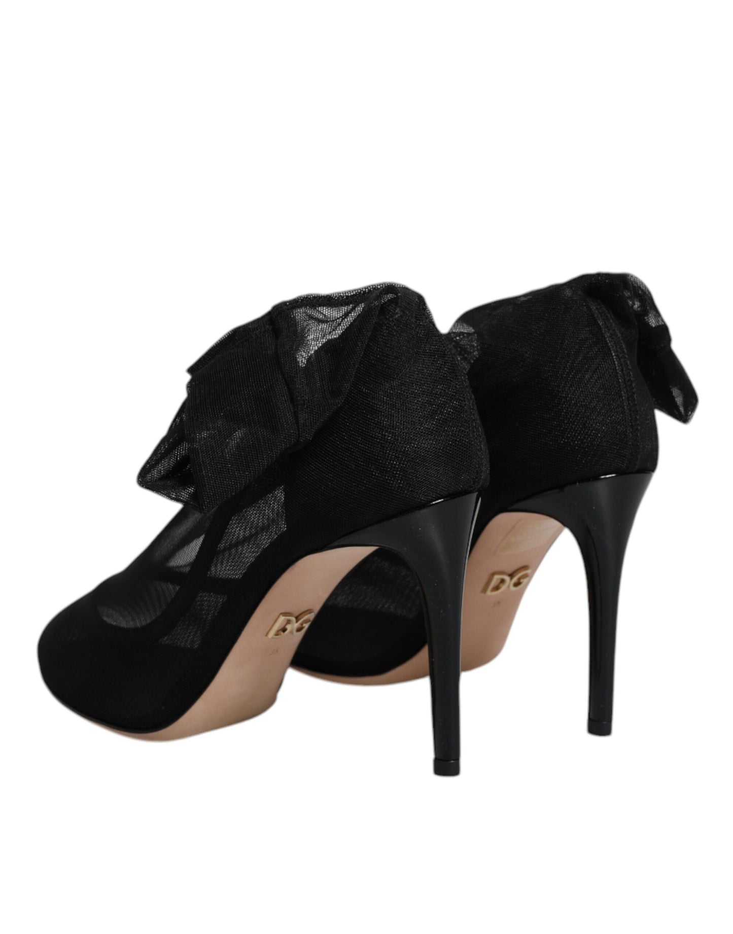 Dolce &amp; Gabbana – Schwarze Stiefel im Sockenstil aus Nylonnetz