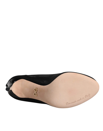 Dolce &amp; Gabbana – Schwarze Stiefel im Sockenstil aus Nylonnetz