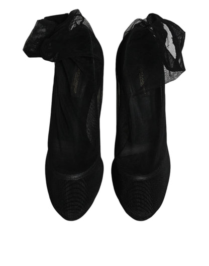 Dolce &amp; Gabbana – Schwarze Stiefel im Sockenstil aus Nylonnetz