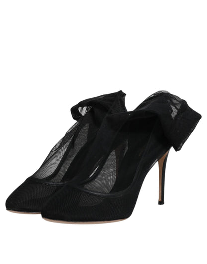 Dolce &amp; Gabbana – Schwarze Stiefel im Sockenstil aus Nylonnetz