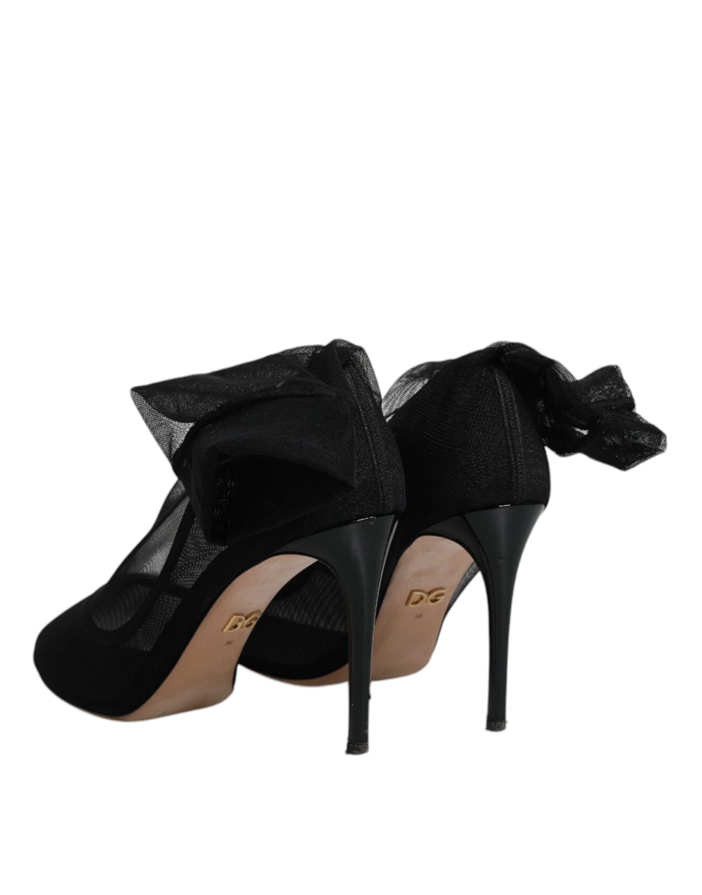 Dolce &amp; Gabbana – Schwarze Stiefel im Sockenstil aus Nylonnetz