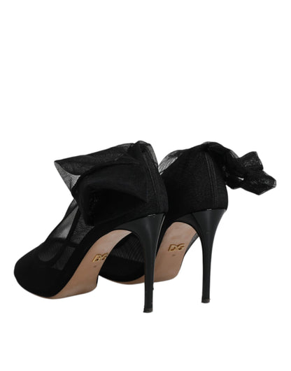 Dolce &amp; Gabbana – Schwarze Stiefel im Sockenstil aus Nylonnetz