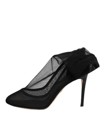 Dolce &amp; Gabbana – Schwarze Stiefel im Sockenstil aus Nylonnetz