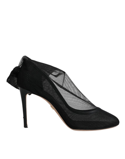 Dolce &amp; Gabbana – Schwarze Stiefel im Sockenstil aus Nylonnetz