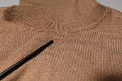 Dolce &amp; Gabbana Brauner Rollkragenpullover mit langen Ärmeln