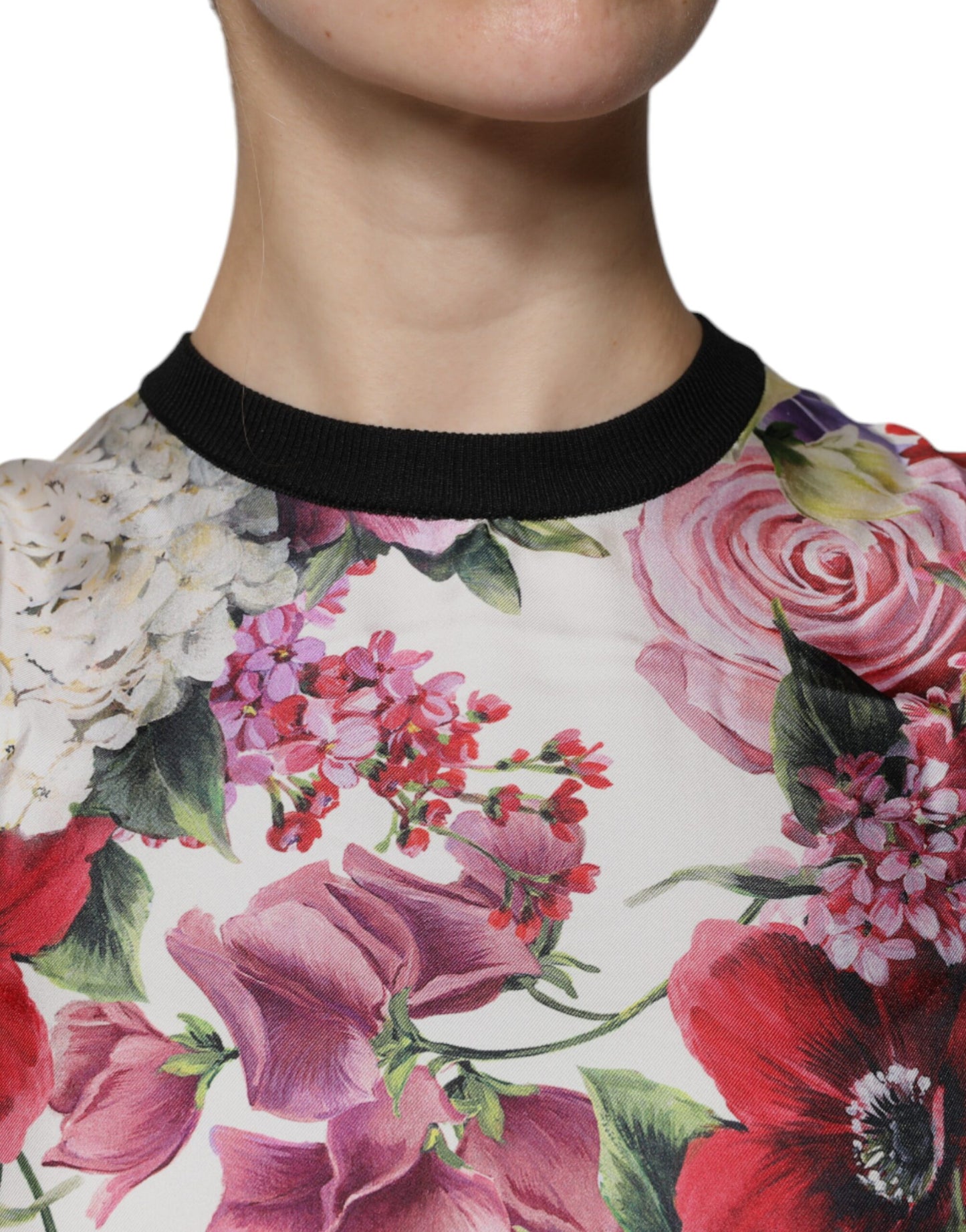 Dolce &amp; Gabbana Mehrfarbiges, ärmelloses Tanktop aus Seide mit Blumenmuster