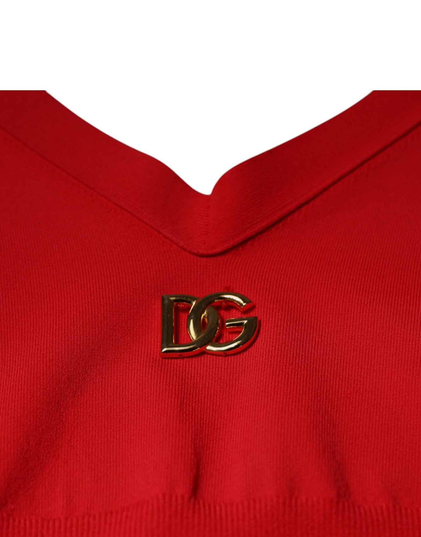 Dolce &amp; Gabbana – Ärmelloses Neckholder-Tanktop aus Viskose in Rot