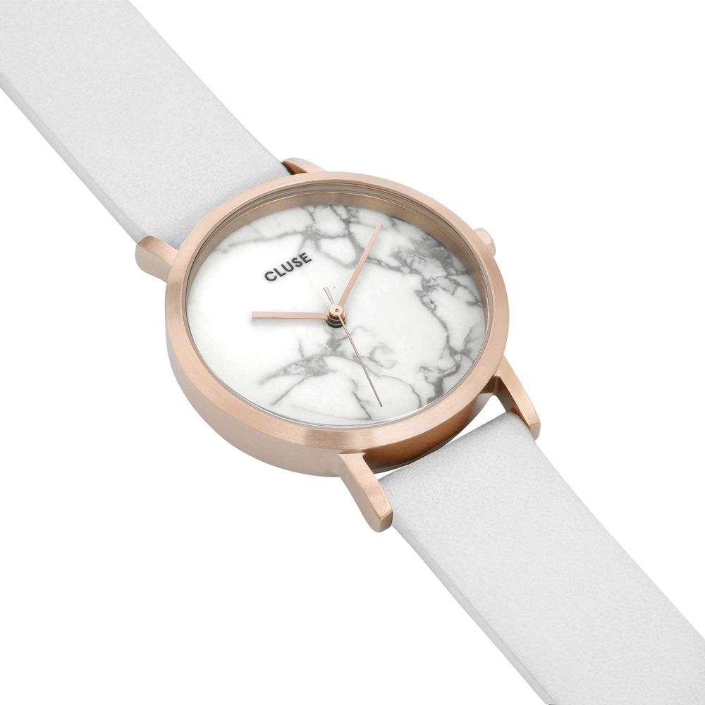 Cluse Uhr mit weißem Lederarmband