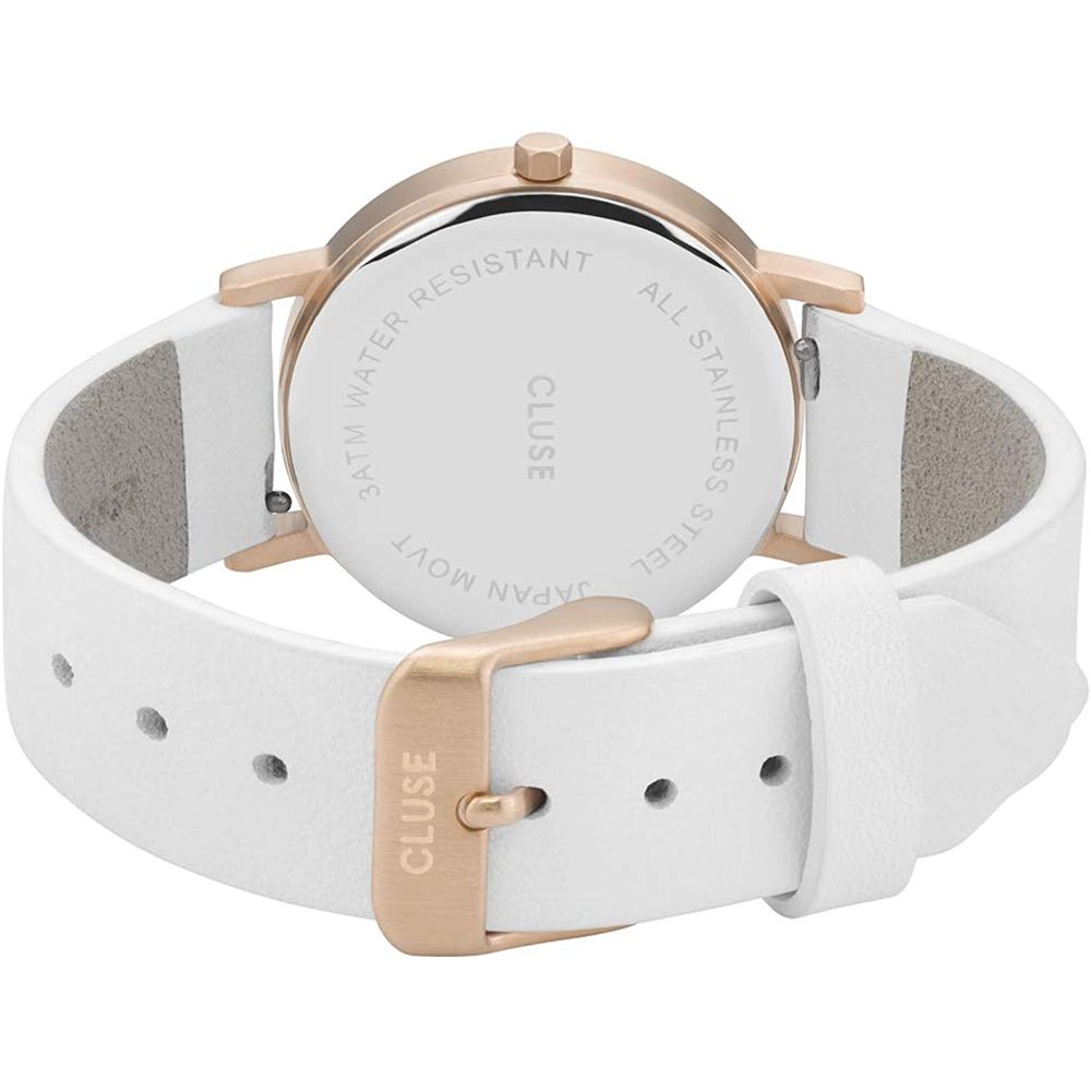 Cluse Uhr mit weißem Lederarmband