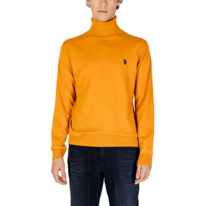 US POLO ASSN. Orangefarbener Rollkragenpullover aus Baumwolle