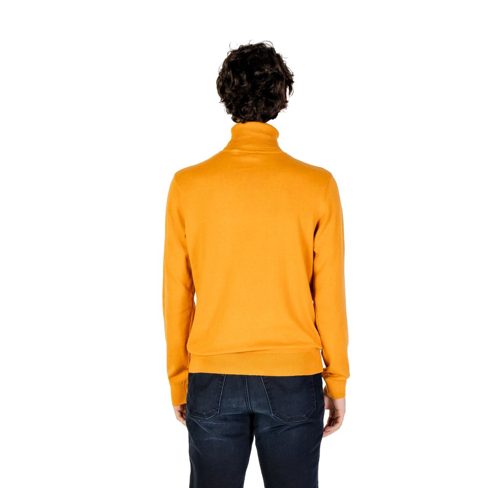 US POLO ASSN. Orangefarbener Rollkragenpullover aus Baumwolle
